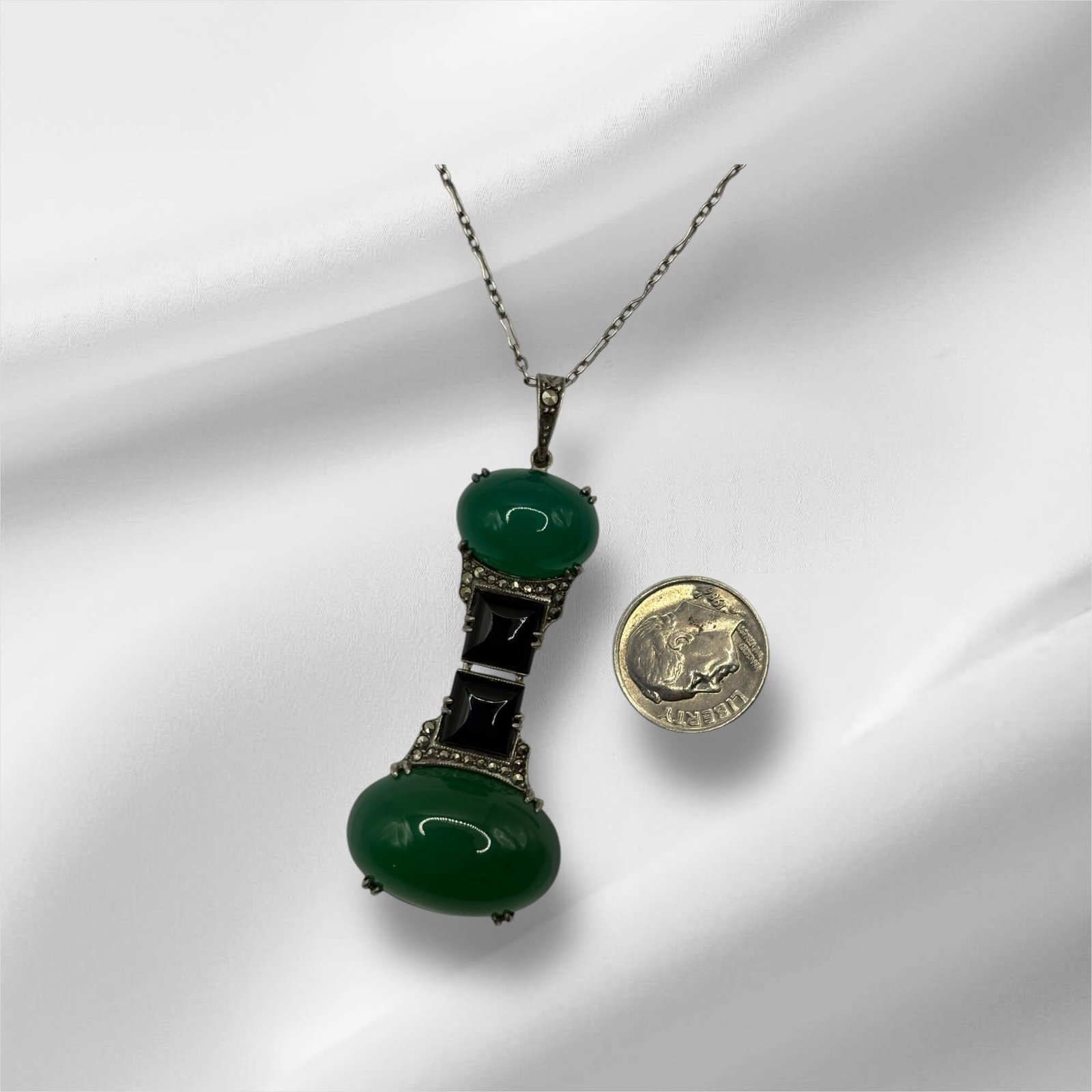 Stunning Art Deco Wachenheimer Sterling Necklace - Image 2