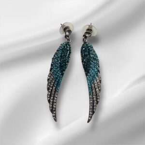 Ombre Blue Angel Wing Earrings