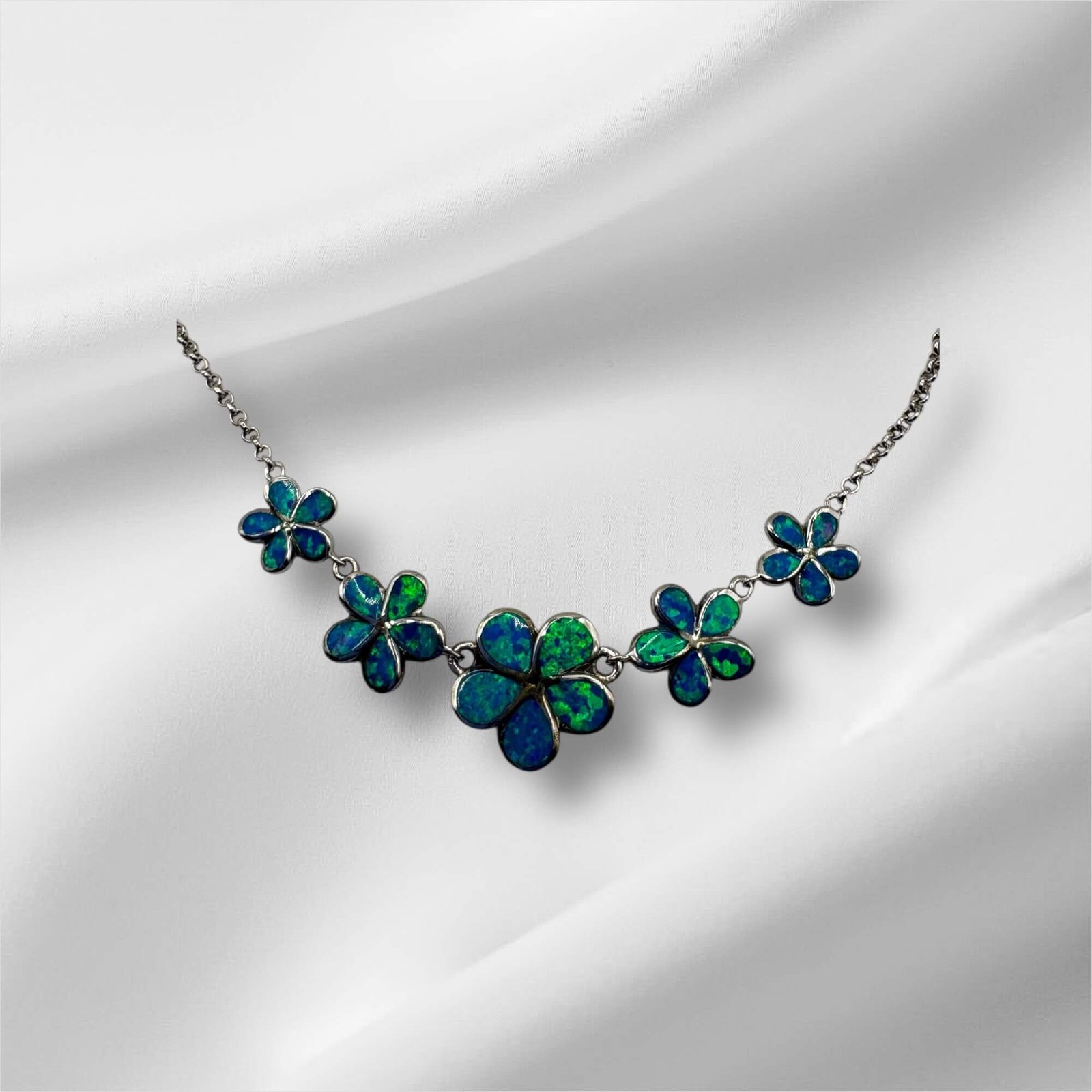 Sterling Silver and Opal Necklace