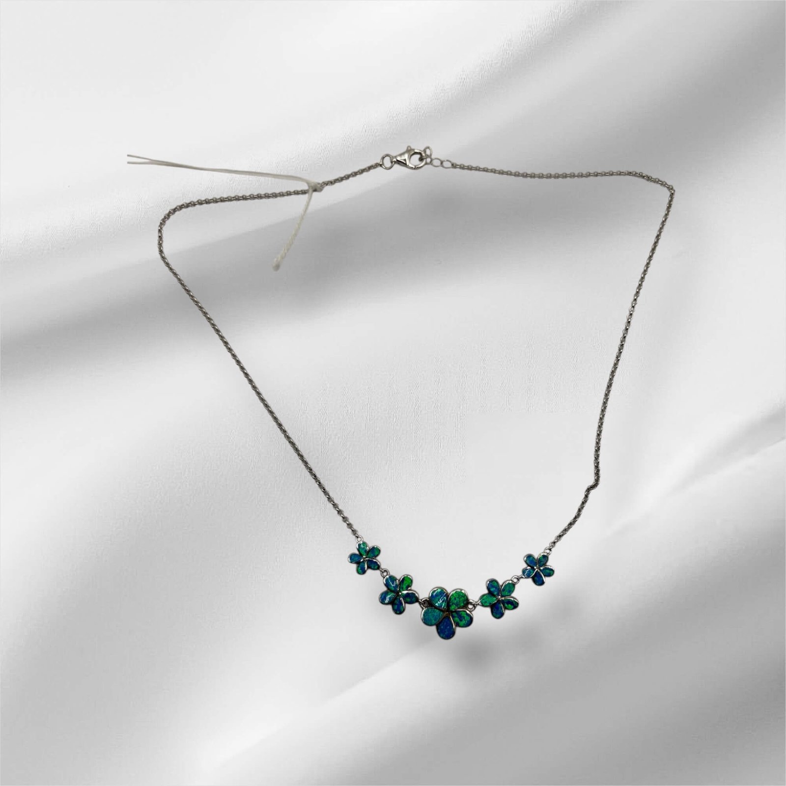 Sterling Silver and Opal Necklace - Image 2