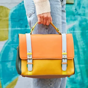 Multi-Colored Recycled Leather Large Hand Bag From The Paper High Gift Company, a Fair-Trade brand based in London