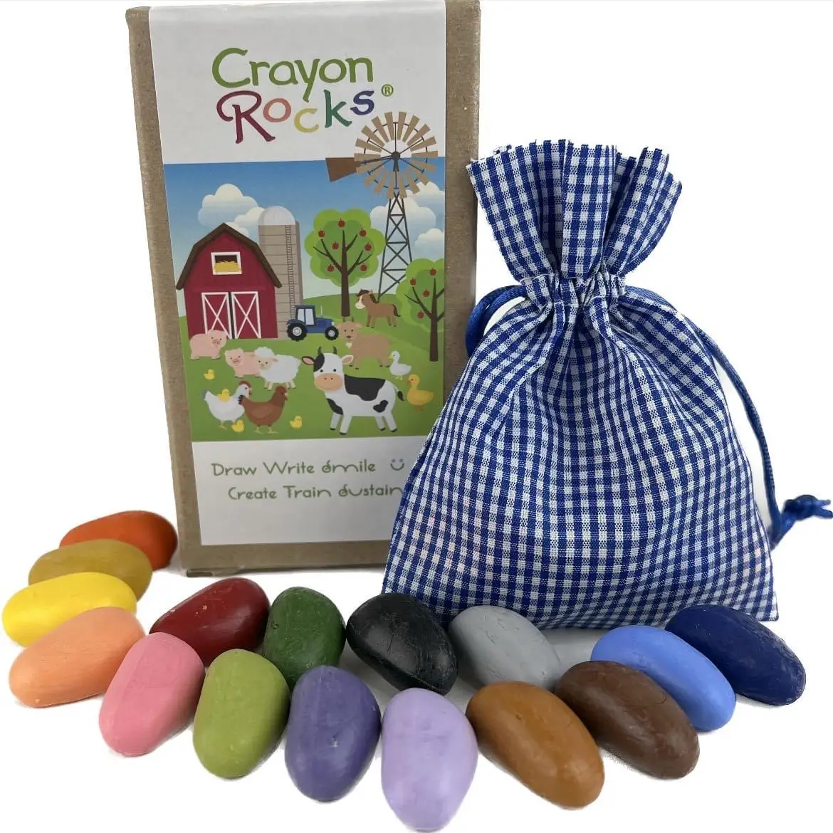 Crayon Rocks - perfectly sized crayon rocks for small hands - Barnyard Collection 16 rocks
