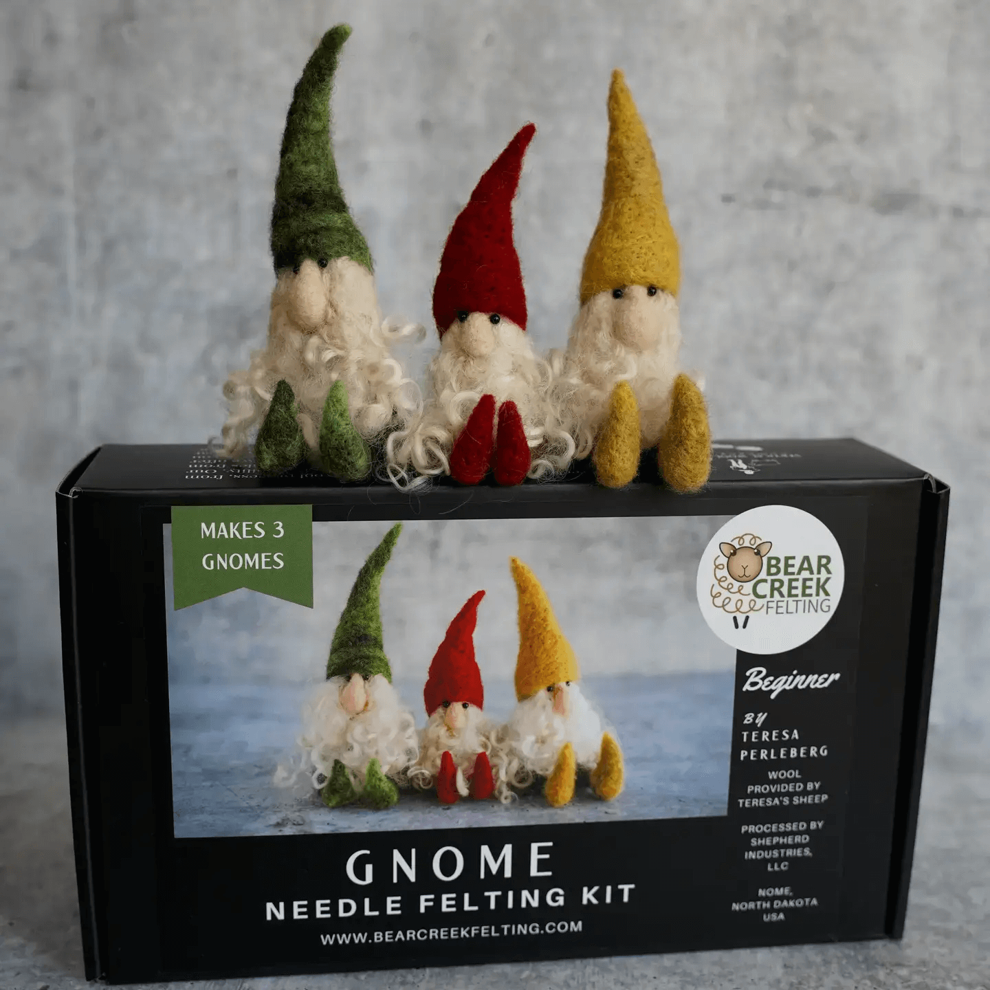 Bear Creek Felting Gnome Needle Felting Kit Beginner
