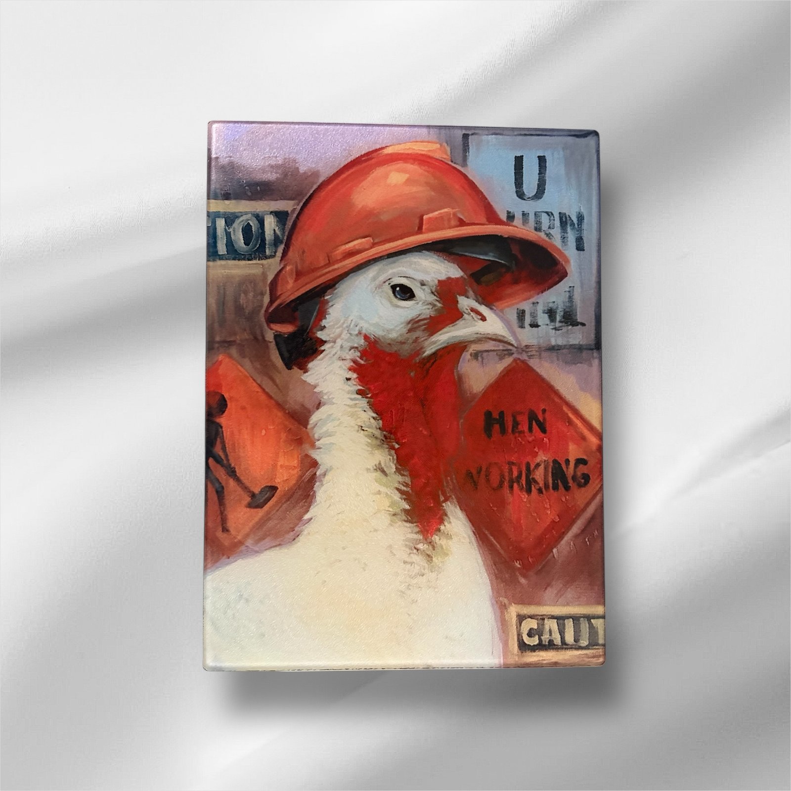 Chop Chop - A slice of Life Cutting Board by Lorraine Staunch Construction Turkey