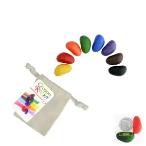 Crayon Rocks - perfectly sized crayon rocks for small hands 8 Primary colors in blue bag