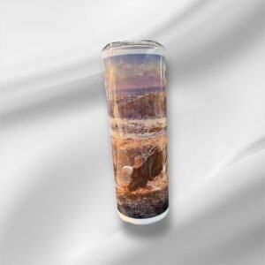 20 Oz Skinny Tumbler - Eagle Landing on Beach