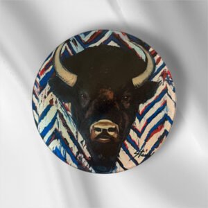 Chop Chop - A slice of Life Cutting Board by Lorraine Staunch Round 11.75 Western NY's favorite animal