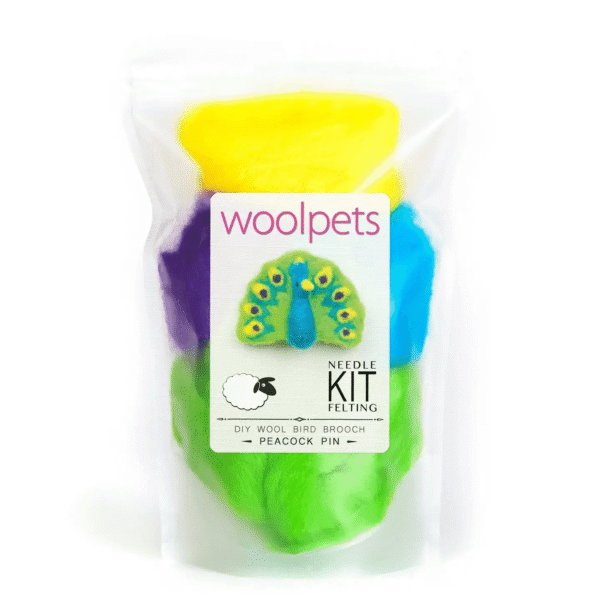 Wool Pin Needling Woolpets Peacock Pin Needle Felting Pin - makes 2 - mandktwinsisters.com
