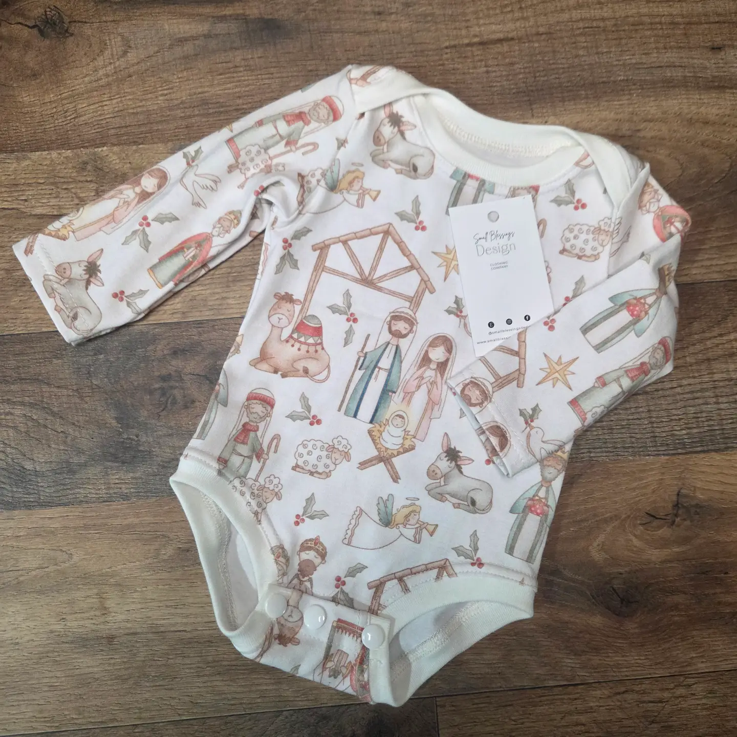 Small Blessings Designs Christmas Bodysuit Long Sleeve