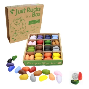 Crayon Rocks - perfectly sized crayon rocks for small hands - Just Rocks in a Box 16 Colors 64 crayons