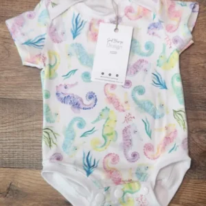 Small Blessings Designs Seahorse Baby Bodysuit Short Sleeve