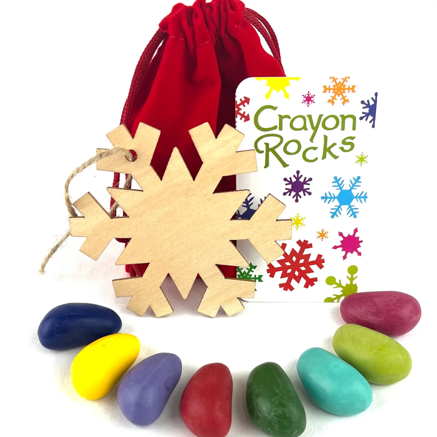 Crayon Rocks - perfectly sized crayon rocks for small hands - Holiday Snowflake Collection