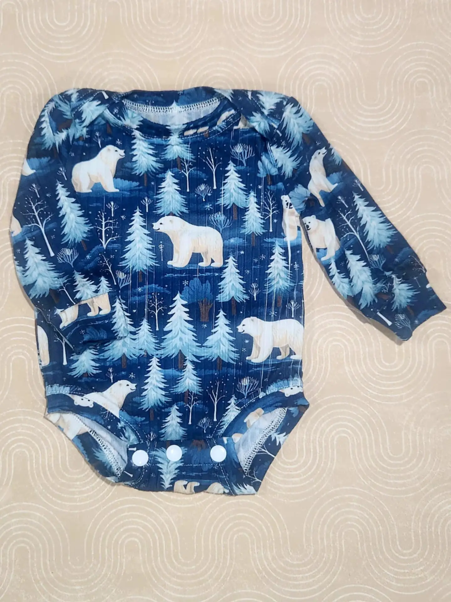 Small Blessings Designs Polar Bear Bodysuit Long Sleeve