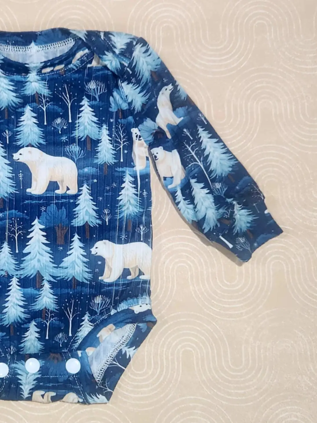 Small Blessings Designs Polar Bear Bodysuit Long Sleeve - Image 2