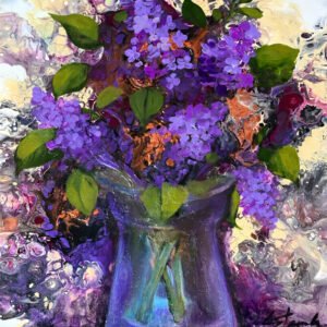 4 A Cause -  Cutting Boards by Lorraine Staunch "Lilacs" benefitting K-9 Orphans  11 x 15