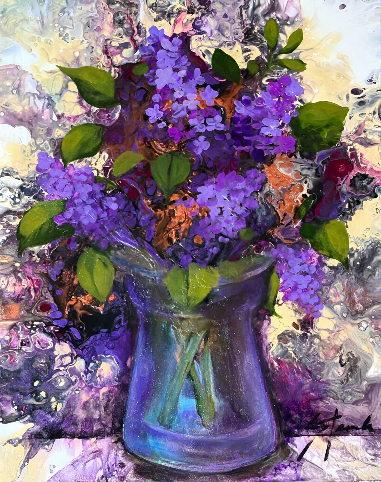 4 A Cause - Cutting Boards by Lorraine Staunch "Lilacs" benefitting K-9 Orphans 11 x 15