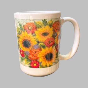 4 A Cause - by Lorraine Staunch "Sunflowers and Zinnias" benefitting K-9 Orphans 15 oz Coffee Mug
