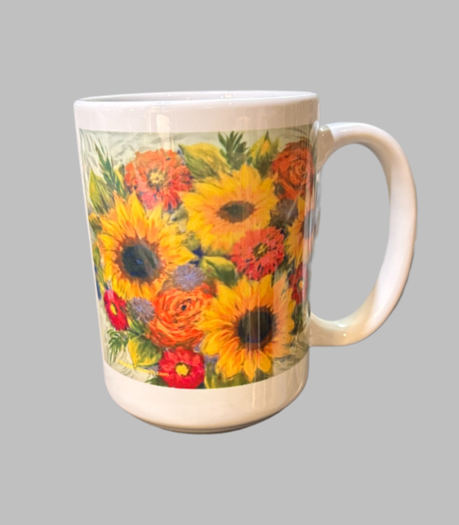 4 A Cause - by Lorraine Staunch "Sunflowers and Zinnias" benefitting K-9 Orphans 15 oz Coffee Mug